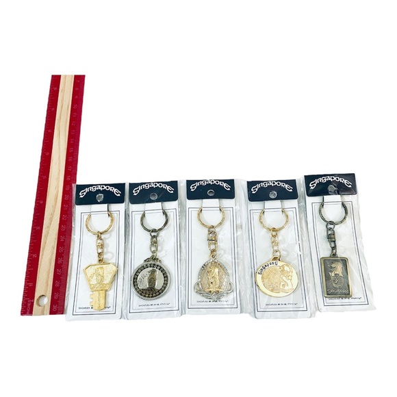 Vintage Merlion Singapore Lion Fish Statue Keychain Souvenir Lot of 5 Bundle NIP - Picture 4 of 4